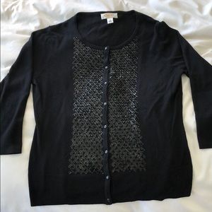 Talbots Black Sequined Cardigan